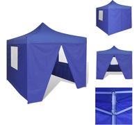 vidaXL Lona para toldo con 4 paredes, 3 x 3 metros, color azul - Pabellones y toldos para fiestas