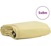 vidaXL Lona plana, 650 g/m², color beige, 5 x 8 metros, con revestimiento de PVC