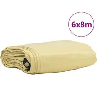 vidaXL Lona plana, 650 g/m², color beige, 6 x 8 metros, con revestimiento de PVC