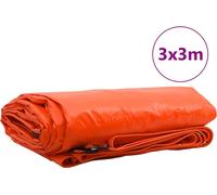 vidaXL Lona plana, 650 g/m², color naranja, 3 x 3 metros, con revestimiento de PVC