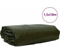 vidaXL Lona verde oliva, 650 g/m², 1,5 x 10 metros, con revestimiento de PVC