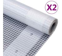 vidaXL Lonas de leno 2 unidades 260 g/m² 2x15 m blanca