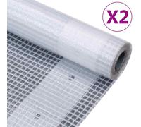 vidaXL Lonas de leno 2 unidades 260 g/m² 4x10 m blanca