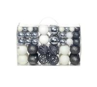vidaXL Lote de bolas de Navidad 100 unidades blanco/gris 3/4/6 cm