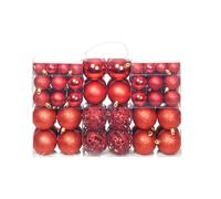 vidaXL Lote de bolas de Navidad 100 unidades rojas 3/4/6 cm