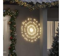 vidaXL Luces de Navidad de estrellas 2 uds 140 LED blanco cálido 17 cm