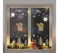 vidaXL Luces de Navidad Santa Silueta 2 piezas 35 LEDs blanco cálido