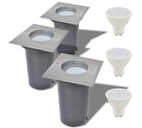 vidaXL Luces de suelo de exterior cuadradas 3 unidades