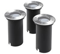 vidaXL Luces de suelo de exterior redondas 3 unidades
