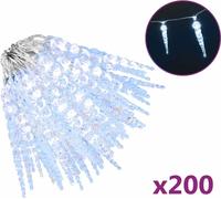 vidaXL Luces decorativas navideñas con forma de copo de nieve, 200 LEDs, luz blanca fría, 20 metros, acrílico y PVC