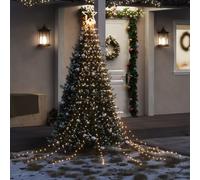 vidaXL Luces para árbol de Navidad 320 LEDs blanco cálido 375 cm