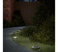 vidaXL Luces solares suelo jardín con pico tierra blanco cálido 12 uds