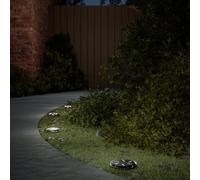 vidaXL Luces solares suelo jardín con picos tierra blanco cálido 4 uds