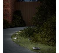 vidaXL Luces solares suelo jardín con picos tierra blanco cálido 4 uds