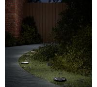 vidaXL Luces solares suelo jardín con picos tierra blanco cálido 4 uds