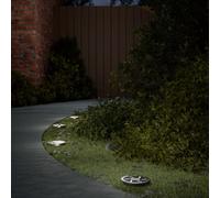 vidaXL Luces solares suelo jardín con picos tierra blanco cálido 4 uds