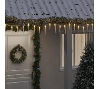 vidaXL Luz de carámbano navideña (100 LED, blanco cálido, 10 m, acrílico, PVC)