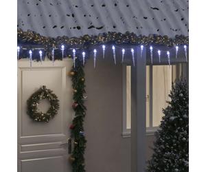 vidaXL Luz de carámbano navideña (200 LED, blanco frío, 20 m, acrílico, PVC)