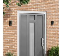 vidaXL Luz de pared exterior 2 pcs Negro 6,5 x 10,5 x 16 cm