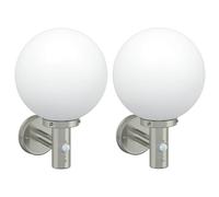 vidaXL Luz de pared exterior 2 uds. Plateado 28 x 25 x 38 cm