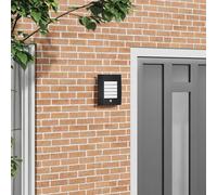 vidaXL Luz de pared exterior Negro 23,5 x 9 x 26 cm | El acabado negro mate se ve genial en cualquier espacio exterior, Usa tecnología LED para que ahorres en tu factura de luz,