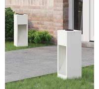 vidaXL Luz de Sendero LED Solar 2 pcs Acero laminado en frío