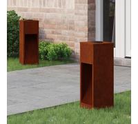 vidaXL Luz de Sendero LED Solar 2 pcs Bronce Acero autopatinable