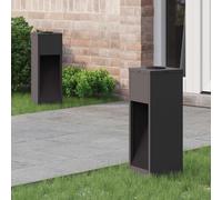 vidaXL Luz de Sendero LED Solar 2 pcs Negro Acero laminado en frío