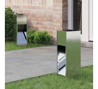 vidaXL Luz de Sendero LED Solar 2 pcs Plateado Galvanizado