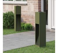 vidaXL Luz de Sendero LED Solar 2 pcs Verde Oliva