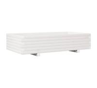 vidaXL Maceta blanca de 110x60x26,5 cm, fabricada en madera maciza de pino