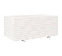 vidaXL Maceta blanca de 110x60x49,5 cm, fabricada en madera maciza de pino