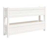 vidaXL Maceta blanca de 112x25x66 cm, hecha de madera maciza de pino