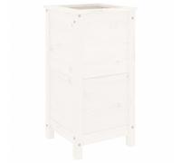 vidaXL Maceta blanca de 40x40x78 cm, hecha de madera maciza de pino