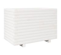 vidaXL Maceta blanca de 70x40x49,5 cm, fabricada en madera maciza de pino