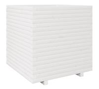 vidaXL Maceta blanca de 70x70x72,5 cm, fabricada en madera maciza de pino