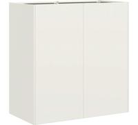 vidaXL Maceta blanca de 80x40x80 cm, fabricada en acero laminado en frío
