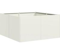 vidaXL Maceta blanca de 80x80x40 cm, fabricada en acero laminado en frío