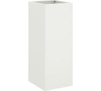 vidaXL Maceta blanca de acero, 32x29x75 cm