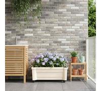 vidaXL Maceta Calypso con Ruedas PP Blanco