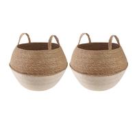 vidaXL Maceta con asas 2 pcs Blanco Ø 45 x 36 cm 100% Hierba marina