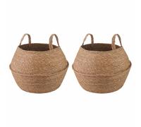 vidaXL Maceta con asas 2 pcs Natural Ø 45 x 36 cm 100% Hierba marina