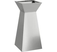 vidaXL Maceta con base cilíndrica, color plateado, 35 x 35 x 73 cm, acero galvanizado