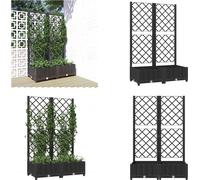 vidaXL Maceta con enrejado, color , 80x40x121,5 cm, de PP - Jardín, maceta para plantas - Macetas para jardín - Maceta con enrejado - Camellón elevado