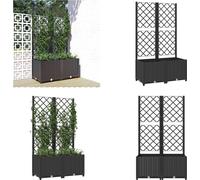 vidaXL Maceta con enrejado, color , 80x40x136 cm, de polipropileno - Jardín - Maceta para plantas - Macetas para jardín - Maceta con enrejado - Camellón elevado