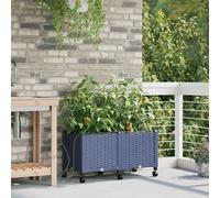 vidaXL Maceta de jardín con riego y ruedas 2 uds. Gris PP