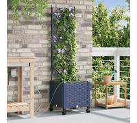 vidaXL Maceta de jardín con riego y ruedas Gris 40 x 40 x 148 cm PP