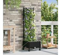 vidaXL Maceta de jardín con riego y ruedas Negro 40 x 40 x 132 cm PP