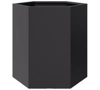 vidaXL Maceta hexagonal negra de acero, 46x40x45 cm
