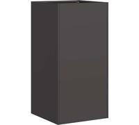vidaXL Maceta negra de 40x40x80 cm, fabricada en acero laminado en frío